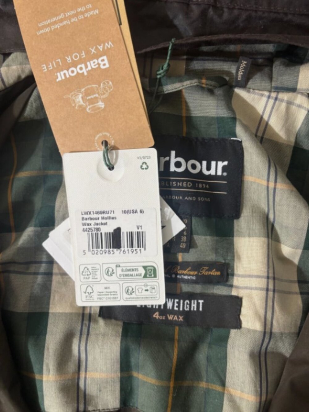 Rustic ~ Barbour Hollies Waxed Jacket w/ Hood MSRP$465 ~ British Elegance - Picture 8 of 14